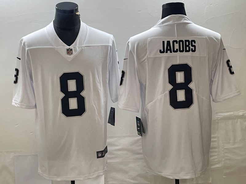 Men Oakland Raiders 8 Jacobs Whitte Nike Vapor Limited NFL Jersey style 1